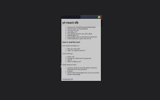 yt react db from Chrome web store to be run with OffiDocs Chromium online yt react db from Chrome web store to be run with OffiDocs Chromium online