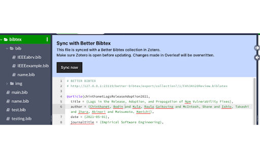 Zotero Better BibTex to Overleaf Local Sync from Chrome web store to be run with OffiDocs Chromium online Zotero Better BibTex to Overleaf Local Sync from Chrome web store to be run with OffiDocs Chromium online