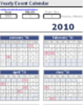 Free download Yearly Event Calendar DOC, XLS or PPT template free to be edited with LibreOffice online or OpenOffice Desktop online