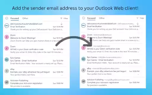 Add Sender Email Address to Outlook from Chrome web store to be run with OffiDocs Chromium online Add Sender Email Address to Outlook from Chrome web store to be run with OffiDocs Chromium online