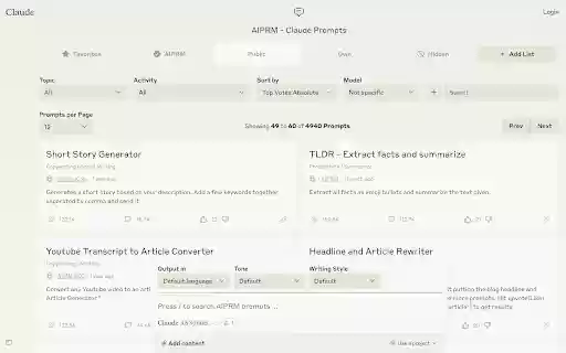 AIPRM for Claude from Chrome web store to be run with OffiDocs Chromium online AIPRM for Claude from Chrome web store to be run with OffiDocs Chromium online