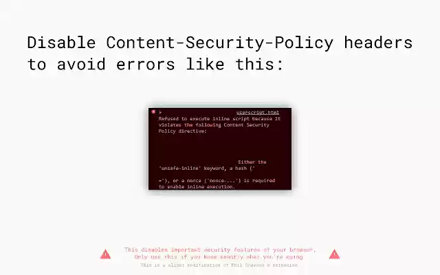 Always Disable Content Security Policy from Chrome web store to be run with OffiDocs Chromium online Always Disable Content Security Policy from Chrome web store to be run with OffiDocs Chromium online