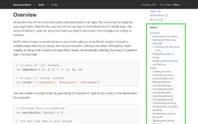Apple Documentation Outline Helper from Chrome web store to be run with OffiDocs Chromium online Apple Documentation Outline Helper from Chrome web store to be run with OffiDocs Chromium online