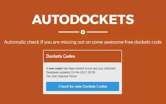 AutoDockets for DyingLight from Chrome web store to be run with OffiDocs Chromium online AutoDockets for DyingLight from Chrome web store to be run with OffiDocs Chromium online