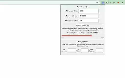 Betting Odds Converter from Chrome web store to be run with OffiDocs Chromium online Betting Odds Converter from Chrome web store to be run with OffiDocs Chromium online
