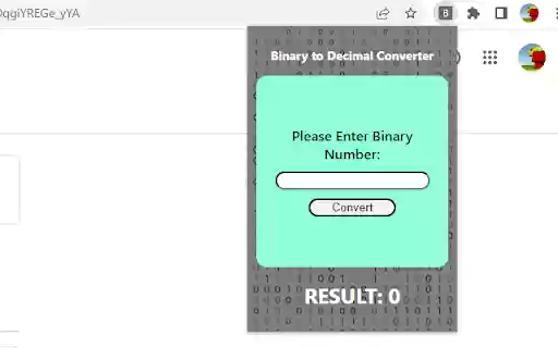 Binary to Decimal Chrome Extension from Chrome web store to be run with OffiDocs Chromium online Binary to Decimal Chrome Extension from Chrome web store to be run with OffiDocs Chromium online