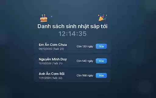 Birthday Countdown Multi from Chrome web store to be run with OffiDocs Chromium online Birthday Countdown Multi from Chrome web store to be run with OffiDocs Chromium online