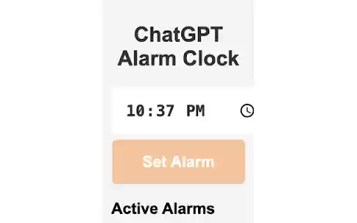 ChatGPT Alarm Clock from Chrome web store to be run with OffiDocs Chromium online ChatGPT Alarm Clock from Chrome web store to be run with OffiDocs Chromium online
