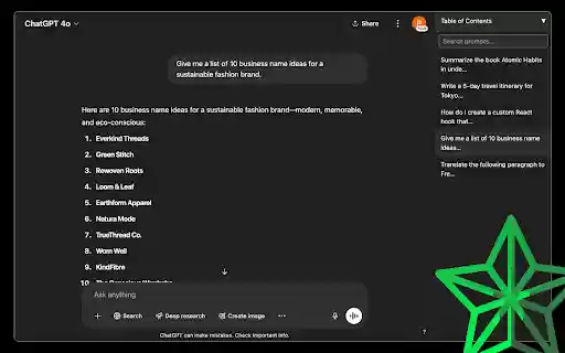 ChatGPT Table of Contents (Unofficial) from Chrome web store to be run with OffiDocs Chromium online ChatGPT Table of Contents (Unofficial) from Chrome web store to be run with OffiDocs Chromium online