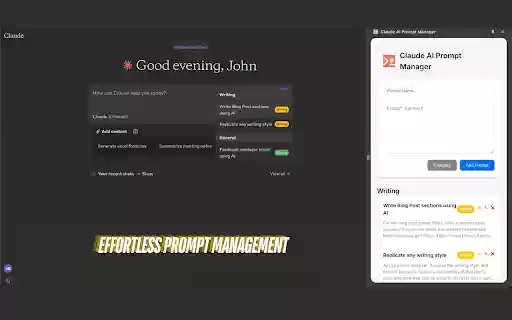Claude AI Prompt Manager from Chrome web store to be run with OffiDocs Chromium online Claude AI Prompt Manager from Chrome web store to be run with OffiDocs Chromium online