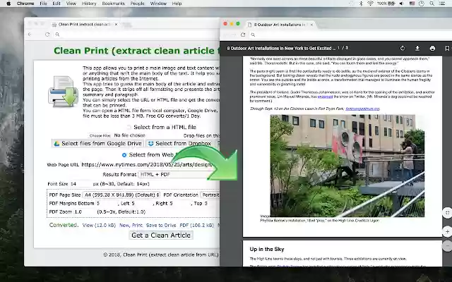 Clean Print (extract clean article) from Chrome web store to be run with OffiDocs Chromium online Clean Print (extract clean article) from Chrome web store to be run with OffiDocs Chromium online