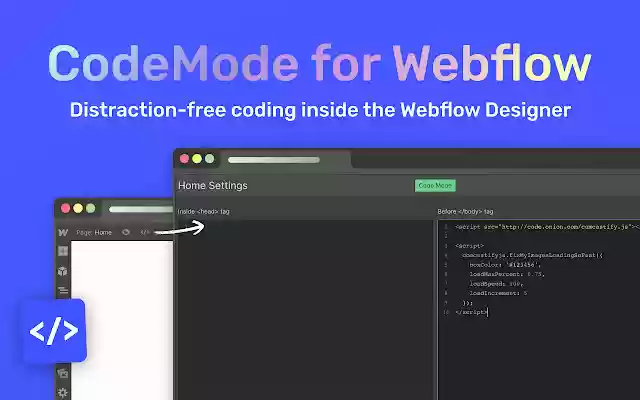 CodeMode for Webflow from Chrome web store to be run with OffiDocs Chromium online CodeMode for Webflow from Chrome web store to be run with OffiDocs Chromium online