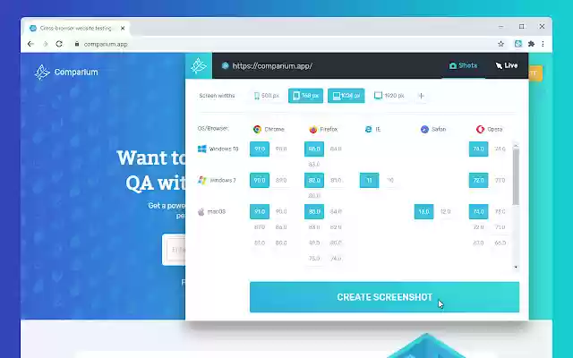 Comparium ultimate cross browser testing tool from Chrome web store to be run with OffiDocs Chromium online Comparium ultimate cross browser testing tool from Chrome web store to be run with OffiDocs Chromium online