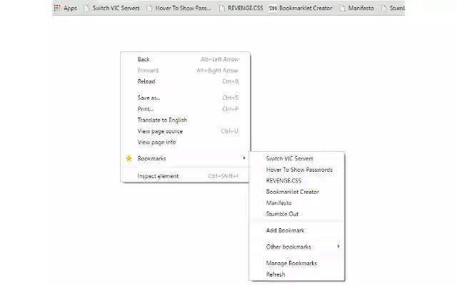 Context Menu Bookmarks from Chrome web store to be run with OffiDocs Chromium online Context Menu Bookmarks from Chrome web store to be run with OffiDocs Chromium online