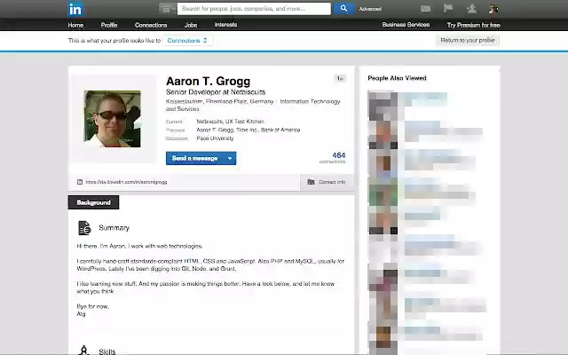 Convert LinkedIn Profile to Printable from Chrome web store to be run with OffiDocs Chromium online Convert LinkedIn Profile to Printable from Chrome web store to be run with OffiDocs Chromium online