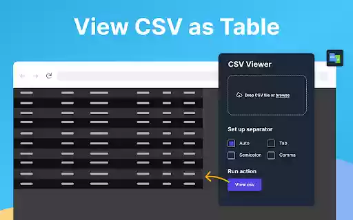 CSV Viewer from Chrome web store to be run with OffiDocs Chromium online CSV Viewer from Chrome web store to be run with OffiDocs Chromium online