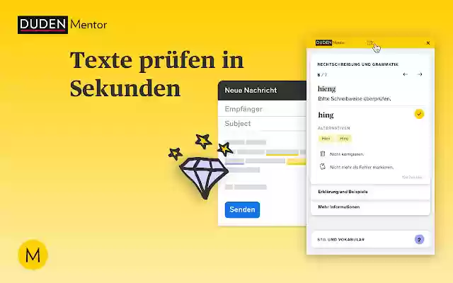 Duden Mentor Textprüfung from Chrome web store to be run with OffiDocs Chromium online Duden Mentor Textprüfung from Chrome web store to be run with OffiDocs Chromium online