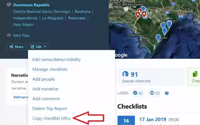 eBird trip report checklist exporter from Chrome web store to be run with OffiDocs Chromium online eBird trip report checklist exporter from Chrome web store to be run with OffiDocs Chromium online