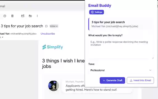 Email buddy from Chrome web store to be run with OffiDocs Chromium online Email buddy from Chrome web store to be run with OffiDocs Chromium online