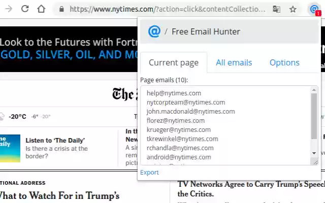 Email Hunter from Chrome web store to be run with OffiDocs Chromium online Email Hunter from Chrome web store to be run with OffiDocs Chromium online