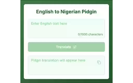 English to Nigerian Pidgin Translator from Chrome web store to be run with OffiDocs Chromium online English to Nigerian Pidgin Translator from Chrome web store to be run with OffiDocs Chromium online