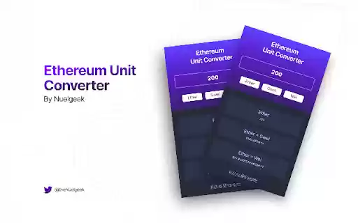 Ethereum Unit Converter from Chrome web store to be run with OffiDocs Chromium online Ethereum Unit Converter from Chrome web store to be run with OffiDocs Chromium online
