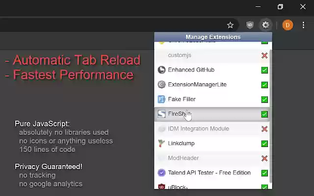 ExtensionManagerLite from Chrome web store to be run with OffiDocs Chromium online ExtensionManagerLite from Chrome web store to be run with OffiDocs Chromium online