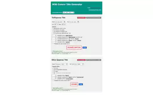 EZTool: NOK Concur Title Generator from Chrome web store to be run with OffiDocs Chromium online EZTool: NOK Concur Title Generator from Chrome web store to be run with OffiDocs Chromium online