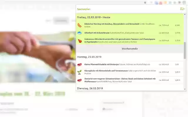 Fautz Speiseplan from Chrome web store to be run with OffiDocs Chromium online Fautz Speiseplan from Chrome web store to be run with OffiDocs Chromium online