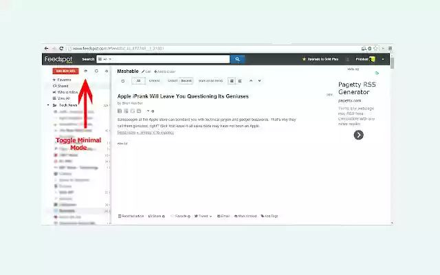 FeedSpot Minimal from Chrome web store to be run with OffiDocs Chromium online FeedSpot Minimal from Chrome web store to be run with OffiDocs Chromium online