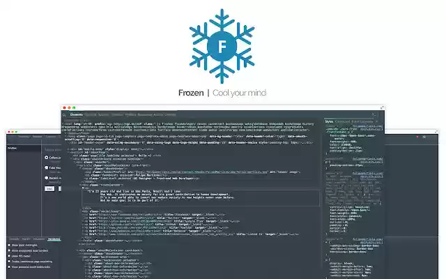 Frozen A Chrome Devtools Theme from Chrome web store to be run with OffiDocs Chromium online Frozen A Chrome Devtools Theme from Chrome web store to be run with OffiDocs Chromium online