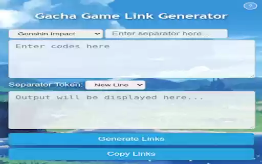 Gacha Game Redeemer Generator from Chrome web store to be run with OffiDocs Chromium online Gacha Game Redeemer Generator from Chrome web store to be run with OffiDocs Chromium online
