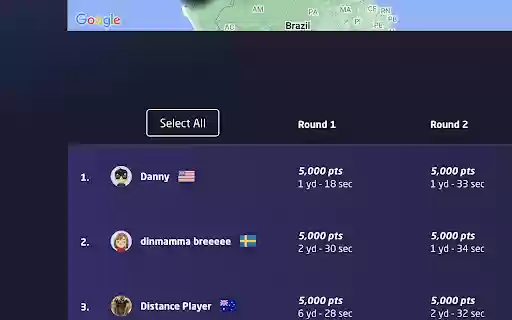 Geoguessr Breakdown Select All Users from Chrome web store to be run with OffiDocs Chromium online Geoguessr Breakdown Select All Users from Chrome web store to be run with OffiDocs Chromium online