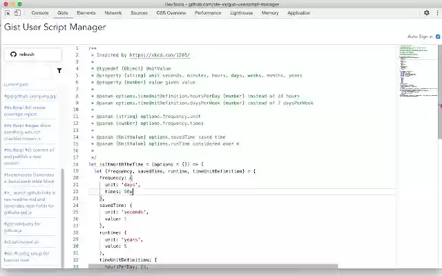 Gist User Script Manager from Chrome web store to be run with OffiDocs Chromium online Gist User Script Manager from Chrome web store to be run with OffiDocs Chromium online