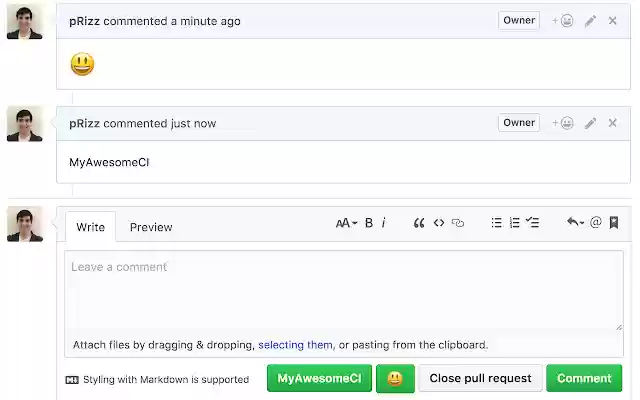 GitHub One Click Comment from Chrome web store to be run with OffiDocs Chromium online GitHub One Click Comment from Chrome web store to be run with OffiDocs Chromium online