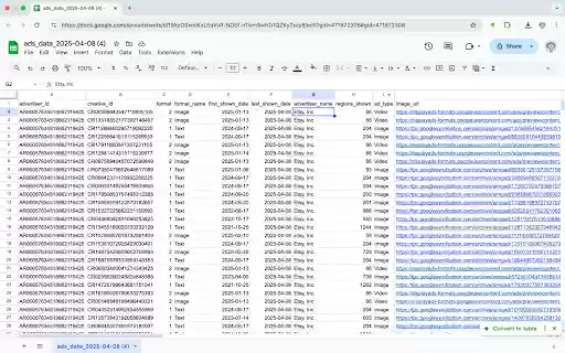 Google Ads Transparency Data Exporter from Chrome web store to be run with OffiDocs Chromium online Google Ads Transparency Data Exporter from Chrome web store to be run with OffiDocs Chromium online