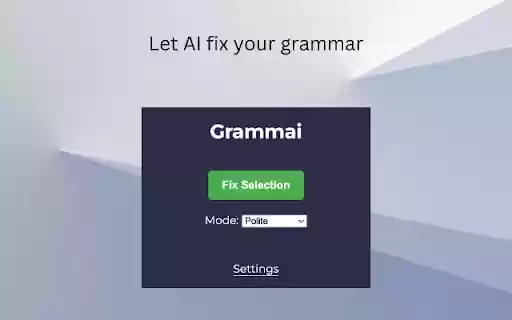 Grammai: AI Grammar Checker (GPT Powered) from Chrome web store to be run with OffiDocs Chromium online Grammai: AI Grammar Checker (GPT Powered) from Chrome web store to be run with OffiDocs Chromium online