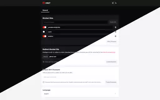 HALT Block Sites Focus from Chrome web store to be run with OffiDocs Chromium online HALT Block Sites Focus from Chrome web store to be run with OffiDocs Chromium online