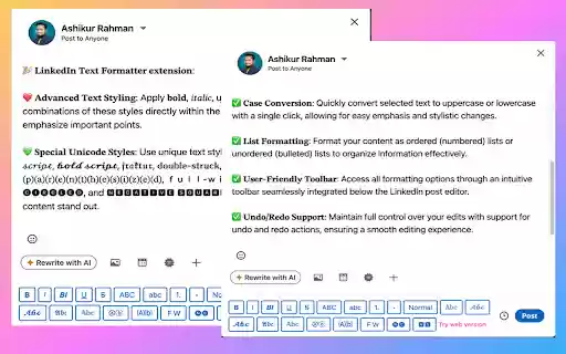 HappyInAi LinkedIn Text Formatter for Post Editor from Chrome web store to be run with OffiDocs Chromium online HappyInAi LinkedIn Text Formatter for Post Editor from Chrome web store to be run with OffiDocs Chromium online