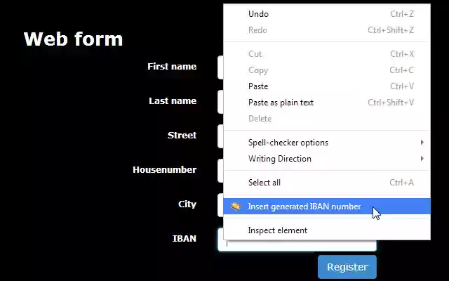 Iban generator from Chrome web store to be run with OffiDocs Chromium online Iban generator from Chrome web store to be run with OffiDocs Chromium online