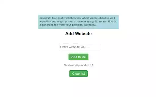 Incognito suggester from Chrome web store to be run with OffiDocs Chromium online Incognito suggester from Chrome web store to be run with OffiDocs Chromium online