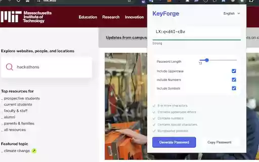 KeyForge Password Generator from Chrome web store to be run with OffiDocs Chromium online KeyForge Password Generator from Chrome web store to be run with OffiDocs Chromium online
