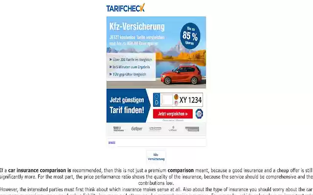 Kfz versicherungsvergleich from Chrome web store to be run with OffiDocs Chromium online Kfz versicherungsvergleich from Chrome web store to be run with OffiDocs Chromium online