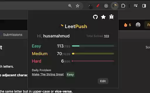 LeetPush from Chrome web store to be run with OffiDocs Chromium online LeetPush from Chrome web store to be run with OffiDocs Chromium online