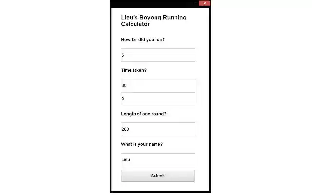 Lieus Running Calculator from Chrome web store to be run with OffiDocs Chromium online Lieus Running Calculator from Chrome web store to be run with OffiDocs Chromium online