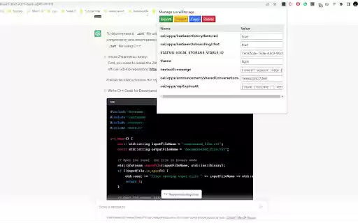 Manage LocalStorage from Chrome web store to be run with OffiDocs Chromium online Manage LocalStorage from Chrome web store to be run with OffiDocs Chromium online
