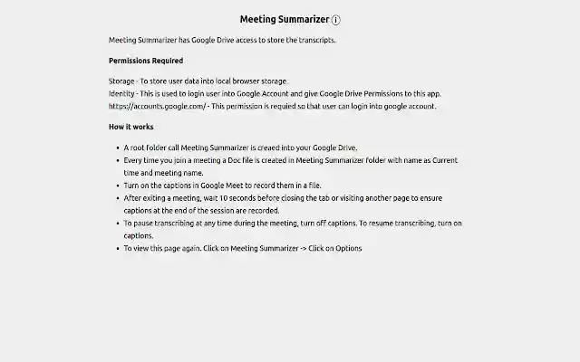 Meeting Summarizer from Chrome web store to be run with OffiDocs Chromium online Meeting Summarizer from Chrome web store to be run with OffiDocs Chromium online