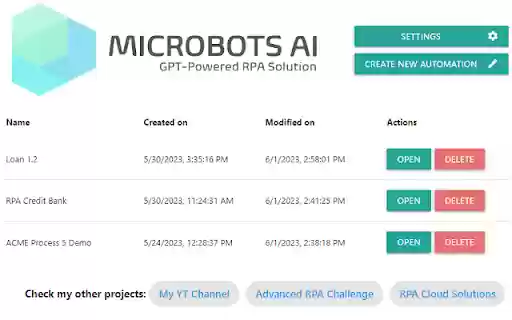 Microbots AI Platform from Chrome web store to be run with OffiDocs Chromium online Microbots AI Platform from Chrome web store to be run with OffiDocs Chromium online