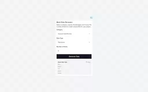 Mock Data Generator from Chrome web store to be run with OffiDocs Chromium online Mock Data Generator from Chrome web store to be run with OffiDocs Chromium online