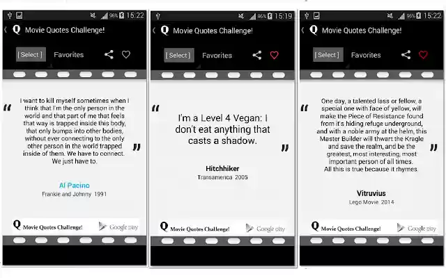 Movie Quotes Challenge! from Chrome web store to be run with OffiDocs Chromium online Movie Quotes Challenge! from Chrome web store to be run with OffiDocs Chromium online
